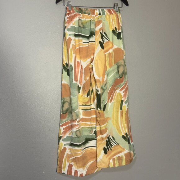Shein Wide Leg Abstract Print Pants Sz S NWOT Womens Casual Trousers Summer Boho - Picture 3 of 5